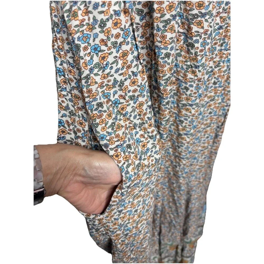 Natural Life Zoe Jumpsuit Wide Leg Size Small tiny flower print Adjustable - Picture 4 of 5